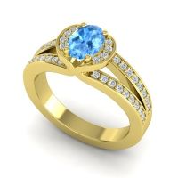 Halo Oval Pave Kaza Ring, 7x5mm
