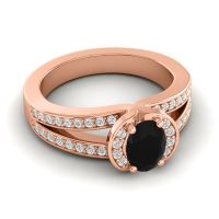 Halo Oval Pave Kaza Ring, 7x5mm