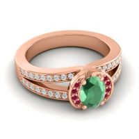 Halo Oval Pave Kaza Ring, 7x5mm