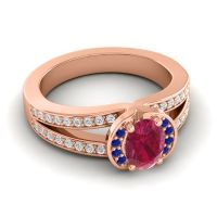 Halo Oval Pave Kaza Ring, 7x5mm