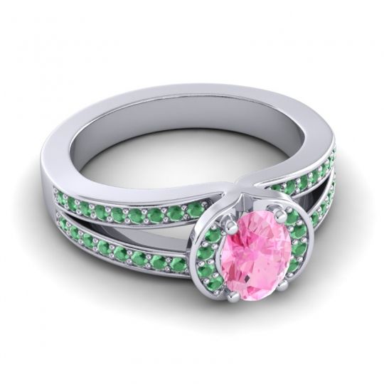Halo Oval Pave Kaza Ring, 7x5mm