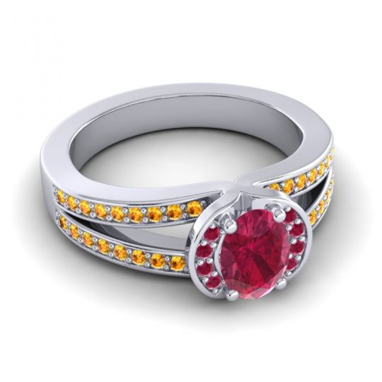 Halo Oval Pave Kaza Ring, 7x5mm