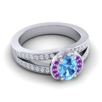 Halo Oval Pave Kaza Ring, 7x5mm