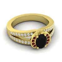 Halo Oval Pave Kaza Ring, 7x5mm
