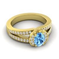 Halo Oval Pave Kaza Ring, 7x5mm