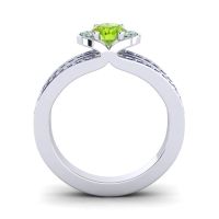 Halo Oval Pave Kaza Ring, 7x5mm