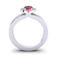 Halo Oval Pave Kaza Ring, 7x5mm