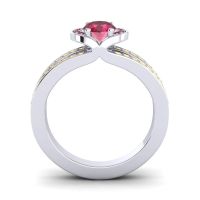 Halo Oval Pave Kaza Ring, 7x5mm