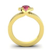 Halo Oval Pave Kaza Ring, 7x5mm