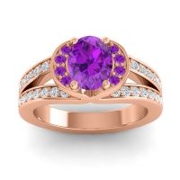 Halo Oval Pave Kaza Ring, 8x6mm
