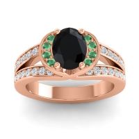 Halo Oval Pave Kaza Ring, 8x6mm