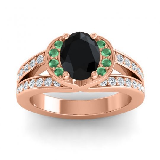 Halo Oval Pave Kaza Ring, 8x6mm