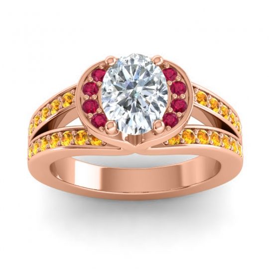 Halo Oval Pave Kaza Ring, 8x6mm