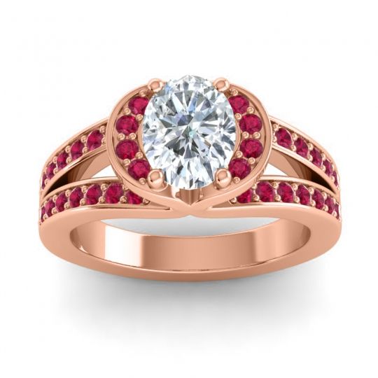 Halo Oval Pave Kaza Ring, 8x6mm