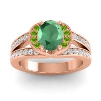 Halo Oval Pave Kaza Ring, 8x6mm