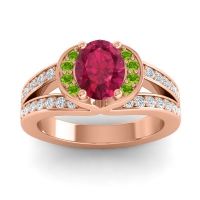 Halo Oval Pave Kaza Ring, 8x6mm