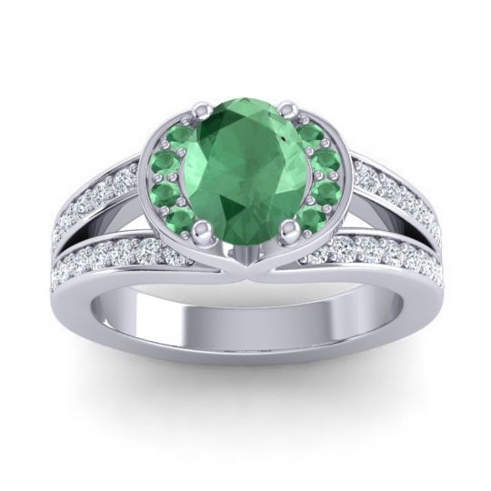 Halo Oval Pave Kaza Ring, 8x6mm