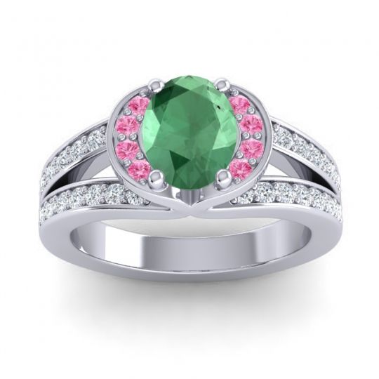 Halo Oval Pave Kaza Ring, 8x6mm