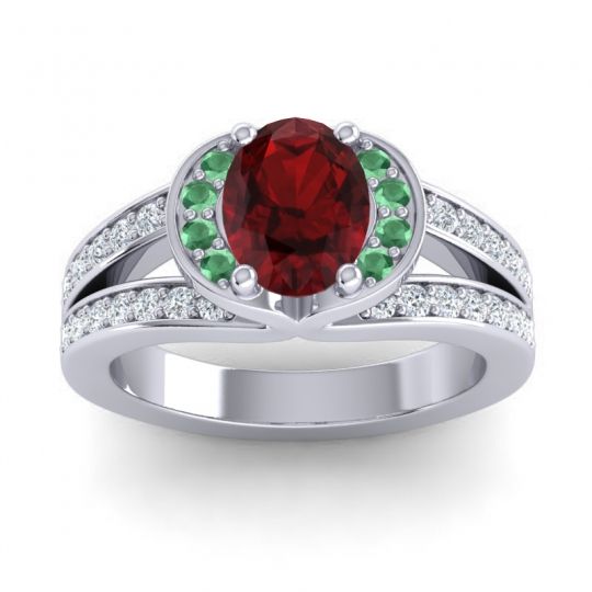 Halo Oval Pave Kaza Ring, 8x6mm