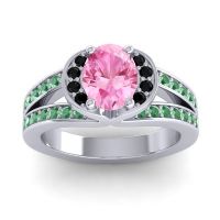 Halo Oval Pave Kaza Ring, 8x6mm