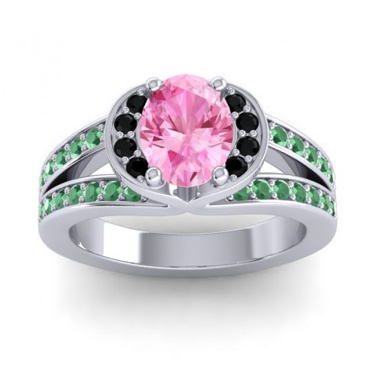 Halo Oval Pave Kaza Ring, 8x6mm