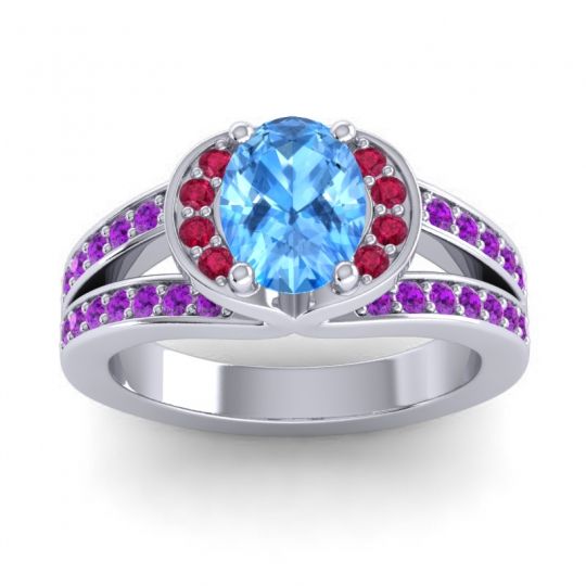 Halo Oval Pave Kaza Ring, 8x6mm