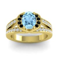 Halo Oval Pave Kaza Ring, 8x6mm