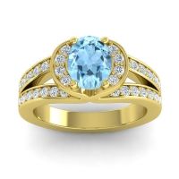 Halo Oval Pave Kaza Ring, 8x6mm