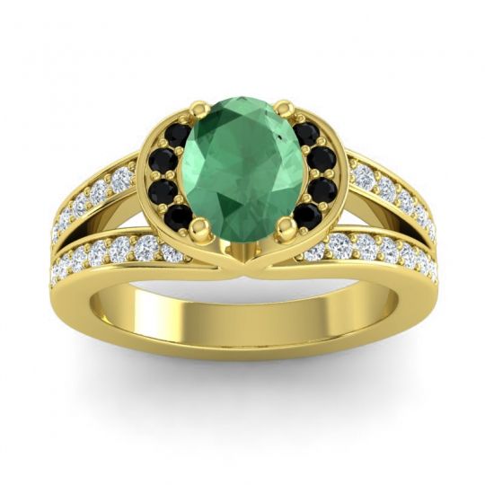 Halo Oval Pave Kaza Ring, 8x6mm