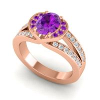 Halo Oval Pave Kaza Ring, 8x6mm