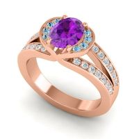 Halo Oval Pave Kaza Ring, 8x6mm
