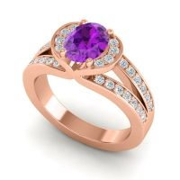Halo Oval Pave Kaza Ring, 8x6mm