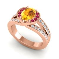 Halo Oval Pave Kaza Ring, 8x6mm
