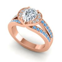 Halo Oval Pave Kaza Ring, 8x6mm
