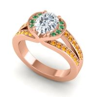 Halo Oval Pave Kaza Ring, 8x6mm
