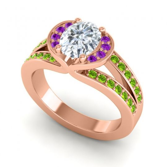 Halo Oval Pave Kaza Ring, 8x6mm