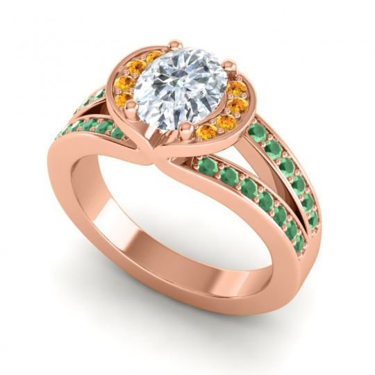Halo Oval Pave Kaza Ring, 8x6mm