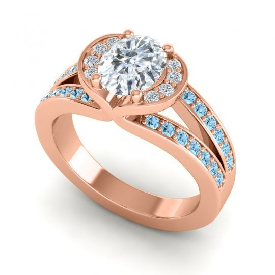 Halo Oval Pave Kaza Ring, 8x6mm