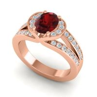 Halo Oval Pave Kaza Ring, 8x6mm