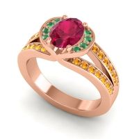 Halo Oval Pave Kaza Ring, 8x6mm