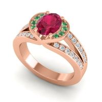 Halo Oval Pave Kaza Ring, 8x6mm