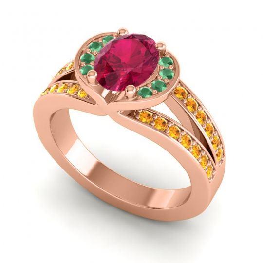 Halo Oval Pave Kaza Ring, 8x6mm