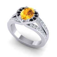 Halo Oval Pave Kaza Ring, 8x6mm