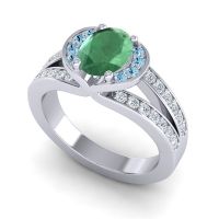 Halo Oval Pave Kaza Ring, 8x6mm