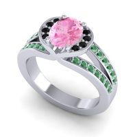 Halo Oval Pave Kaza Ring, 8x6mm