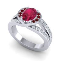 Halo Oval Pave Kaza Ring, 8x6mm