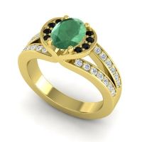 Halo Oval Pave Kaza Ring, 8x6mm