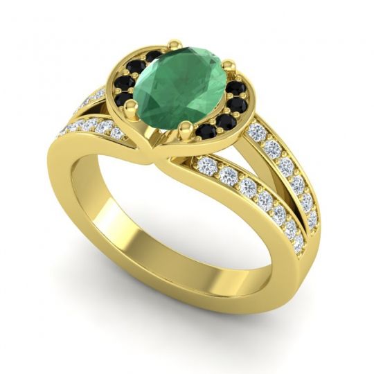 Halo Oval Pave Kaza Ring, 8x6mm