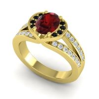 Halo Oval Pave Kaza Ring, 8x6mm