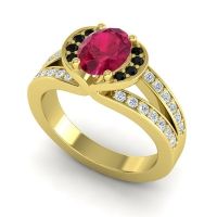 Halo Oval Pave Kaza Ring, 8x6mm